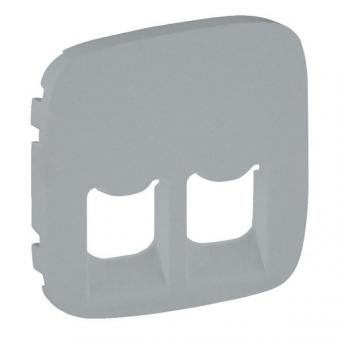 Лицевая панель двойных розеток RJ45/RJ11 753032/753039/43 Legrand Valena Allure алюминий