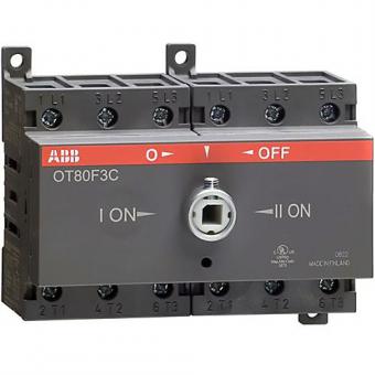 Реверсивный трехполюсный выключатель нагрузки ABB OT80F3С на 80А без ручки управления
