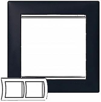 Рамка на два поста Legrand Valena Classic ноктюрн/серебряный штрих