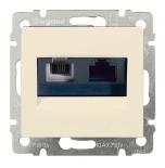 Розетка двойная телефон+компьютер RJ11/RJ45 категории 6 UTP Legrand Valena Classic слоновая кость