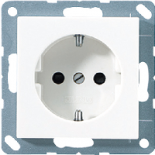 Штепсельная розетка SCHUKO 16A 250V~ с заземлением; белая